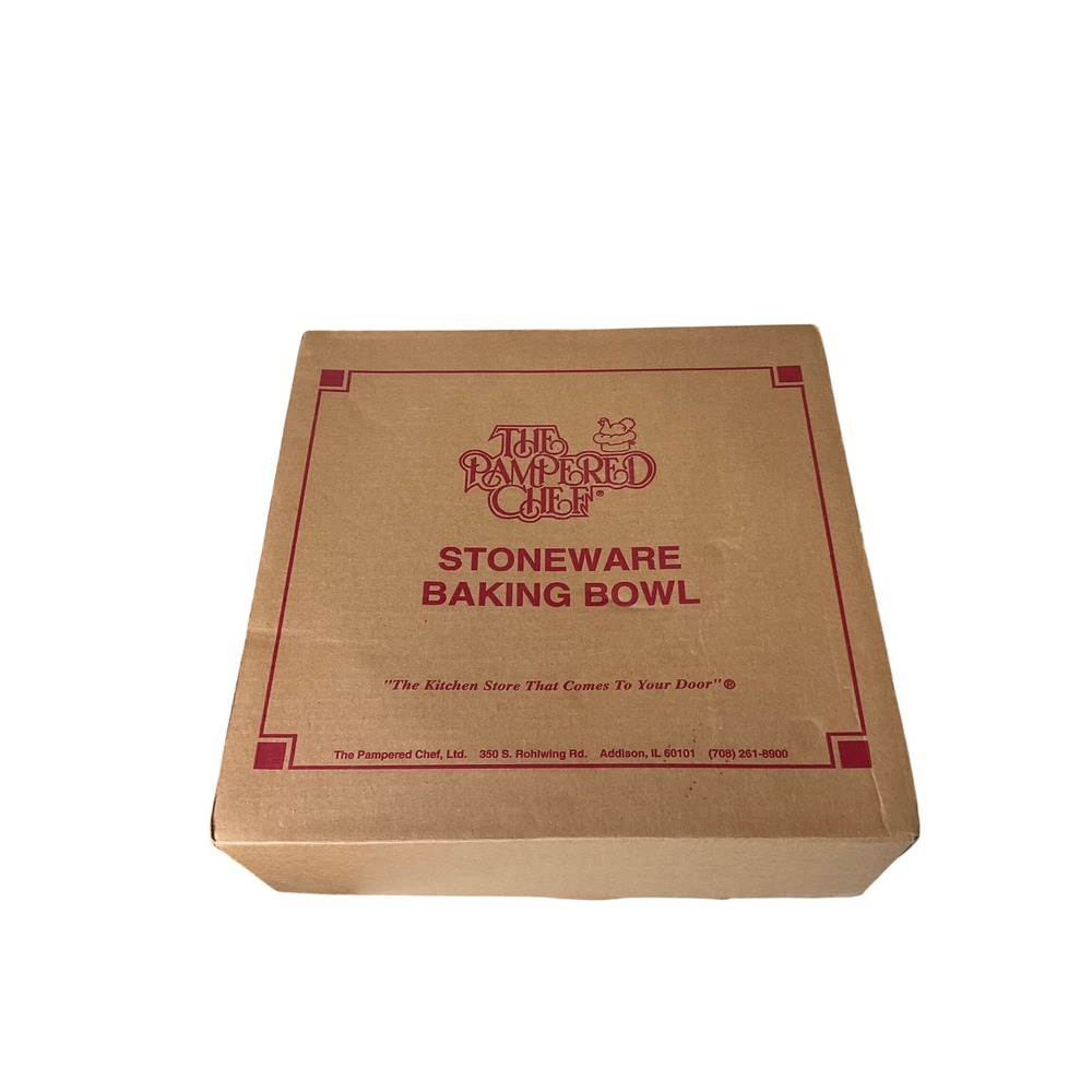 The Pampered Chef Unglazed‎ Stoneware Baking Bowl 12" USA Artisan Bread Nonstick